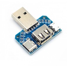 ПЕРЕХОДНИК USBшт.-USBгн.-Type C-USBmicro DIP 4pin 2.54мм