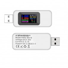 ТЕСТЕР USB-МЕТР OLED(V,A) QC3.0 KWS-MX18