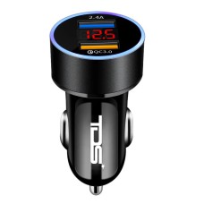 Блок питания 5В AUTO 3A QC3.0 USB+ВОЛЬТМЕТР, CAU69