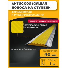 Накладка на ступени антискользящая алюминиевая со съемной вставкой, 46*1000мм